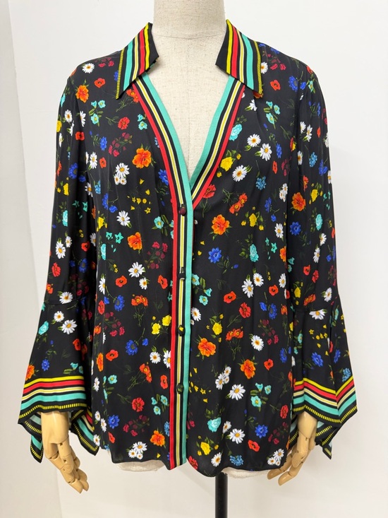 Alice + Olivia Tops - Alice + Olivia Randa Floral Print Bell Sleeve Botanical Ditsy Floral Size Medium